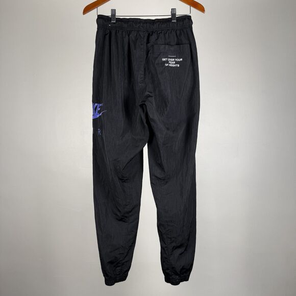 Nike Air Track Pants Purple Embroidered Logo Joggers, "Get Over Fear Heights" - Picture 3 of 9